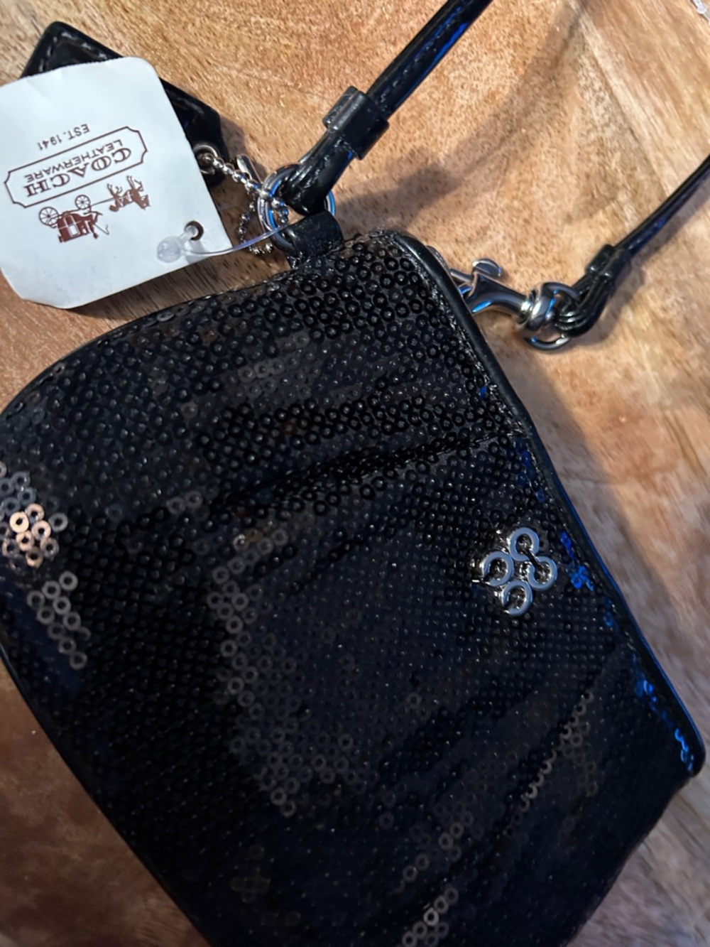 Coach Black Sequin Wristlet Clutch - Picture 11 of 11